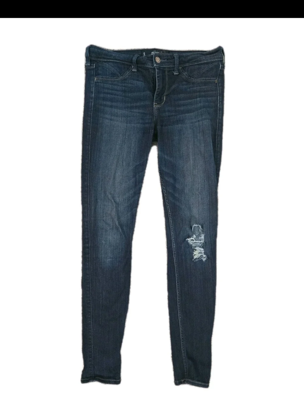 Hollister Jean Legging Womens Size 5 W27 Dark Wash Distressed Skinny Jeans Reg